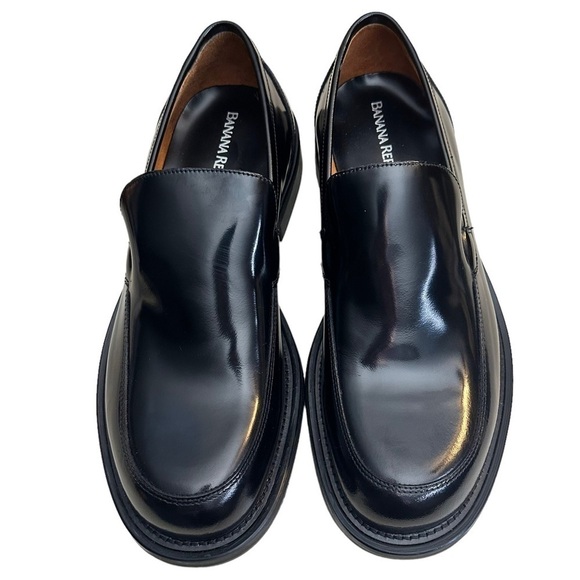 Banana Republic Men’s Black Italian Leather Loafers. Size 9 1/2D - Picture 2 of 12